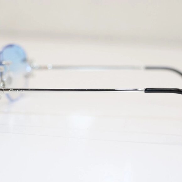 Cartier CT00920 002 Diamond Cut Silver-Framed Blue Lens Sunglasses 19 - Picture 5 of 15